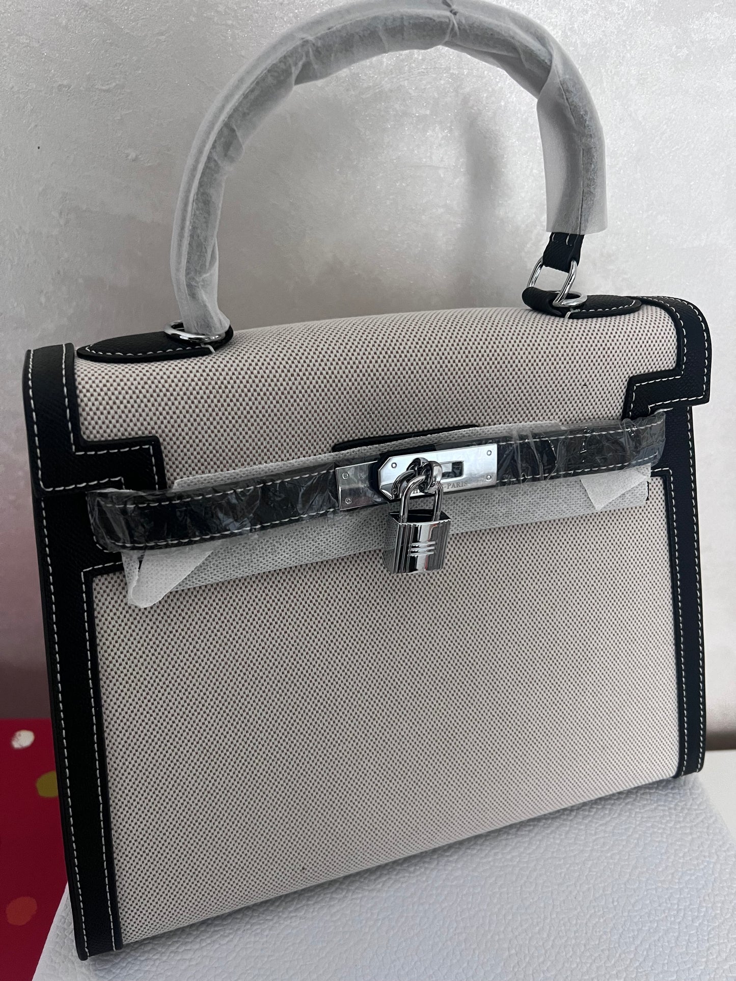 Sac hermes fermeture argentée
