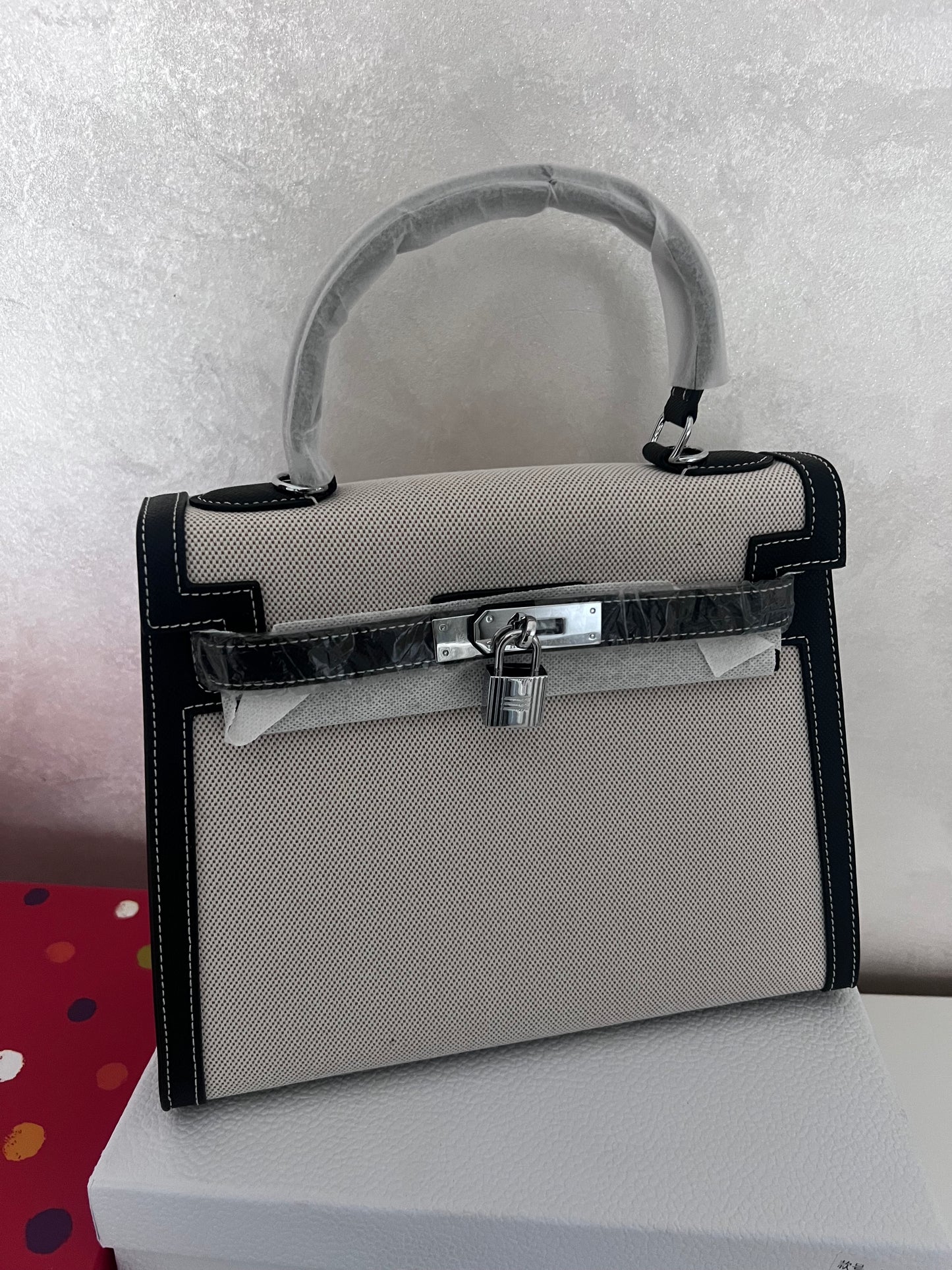 Sac hermes fermeture argentée