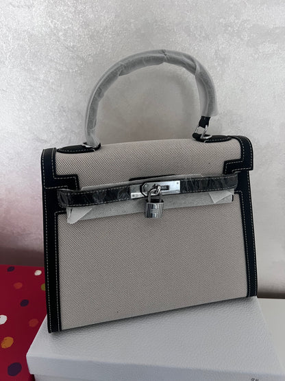 Sac hermes fermeture argentée