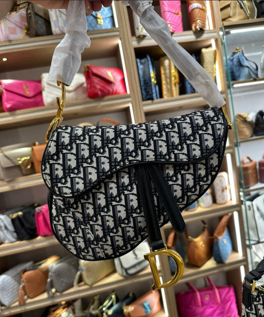 Sac dior saddle monograme noir